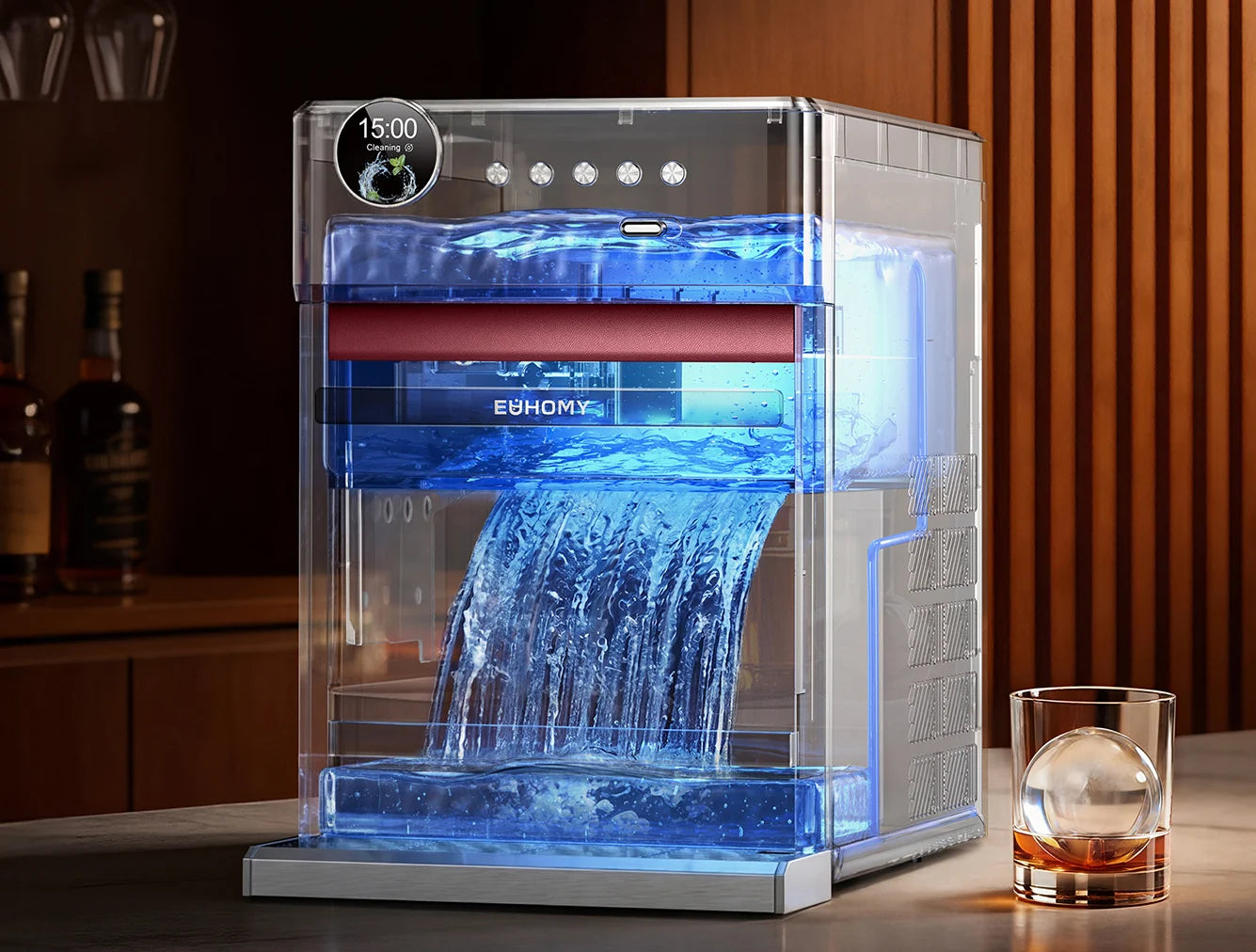 One-Touch Self-Cleaning for Fresh Sphere Ice